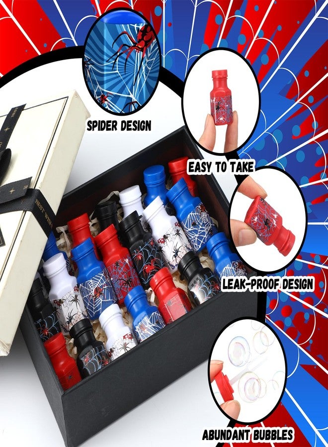 PullCrease 48 Pcs Spider Party Favors Spider Bubble Bottles Wands Mini Spiderweb Bubble Bottles Bulk Birthday Party Supplies for Outdoor Activity Birthday Supplies Carnival Gifts Goodie Bag Fillers - Image 4